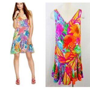 Ralph Lauren Dress 8 Colorful A Line Pockets Career Church Party Cruise NEW